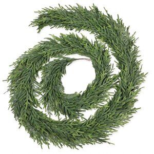 9FT 2pcChristmas Pine Garland - Real Touch Green Garland - Artificial Realistic